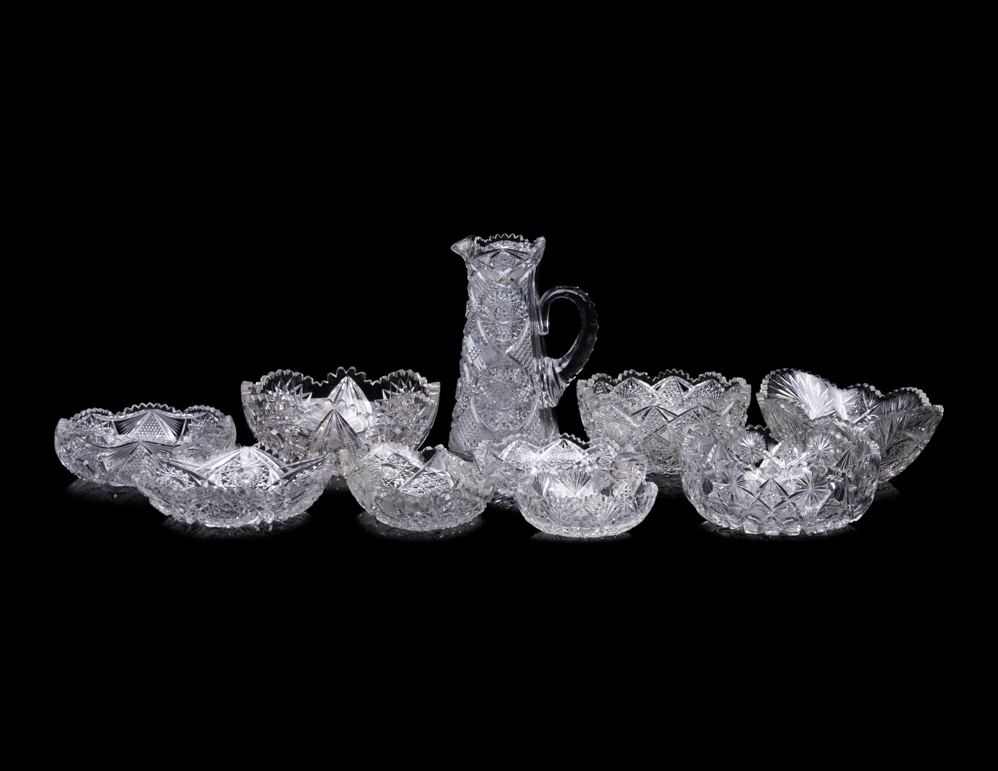 A Collection of American Brilliant Cut Glass Articles