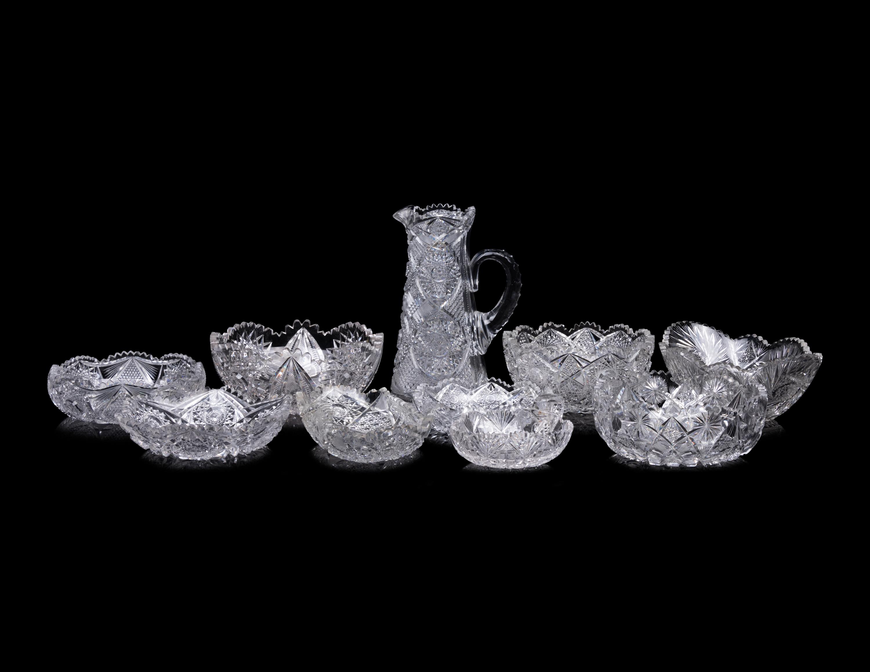 A Collection of American Brilliant Cut Glass Articles