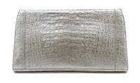 A Nancy Gonzalez Iridescent Ivory Crocodile Clutch, 12 x 6 1/2 x 1 1/2 inches.