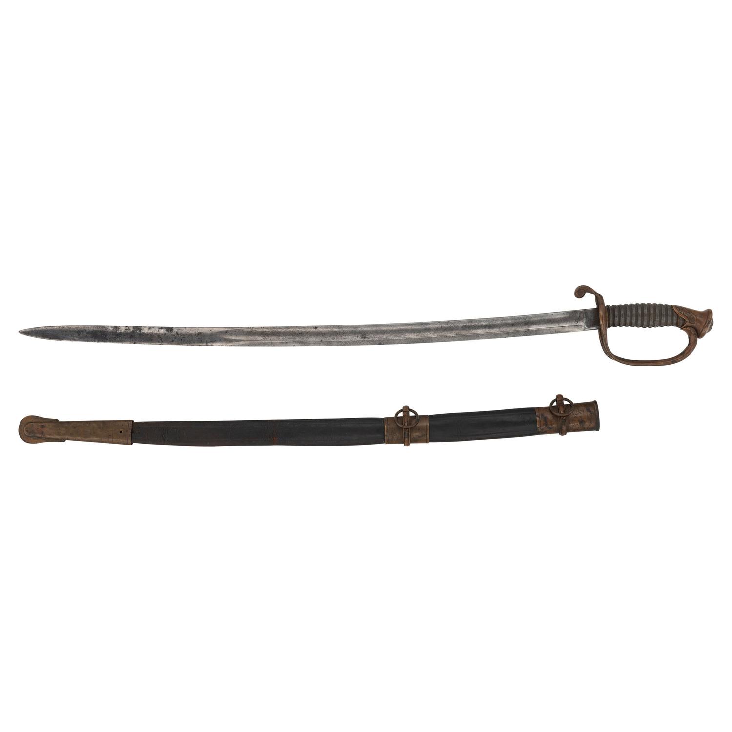 Unmarked 1850 Foot Officers Sword Presented to Lt. Joseph Spaulding, 19th Maine Infantry who Fought near the High Water Mark at Gettysburg