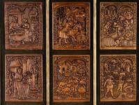 Twelve Continental Carved Relief Panels Depicting Signs of the Zodiac