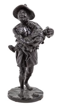 A Japanese Bronze Figural Group Height 13 1/2 inches. — LATE 19TH CENTURY