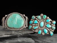 Navajo Silver and Turquoise Cuff Bracelets