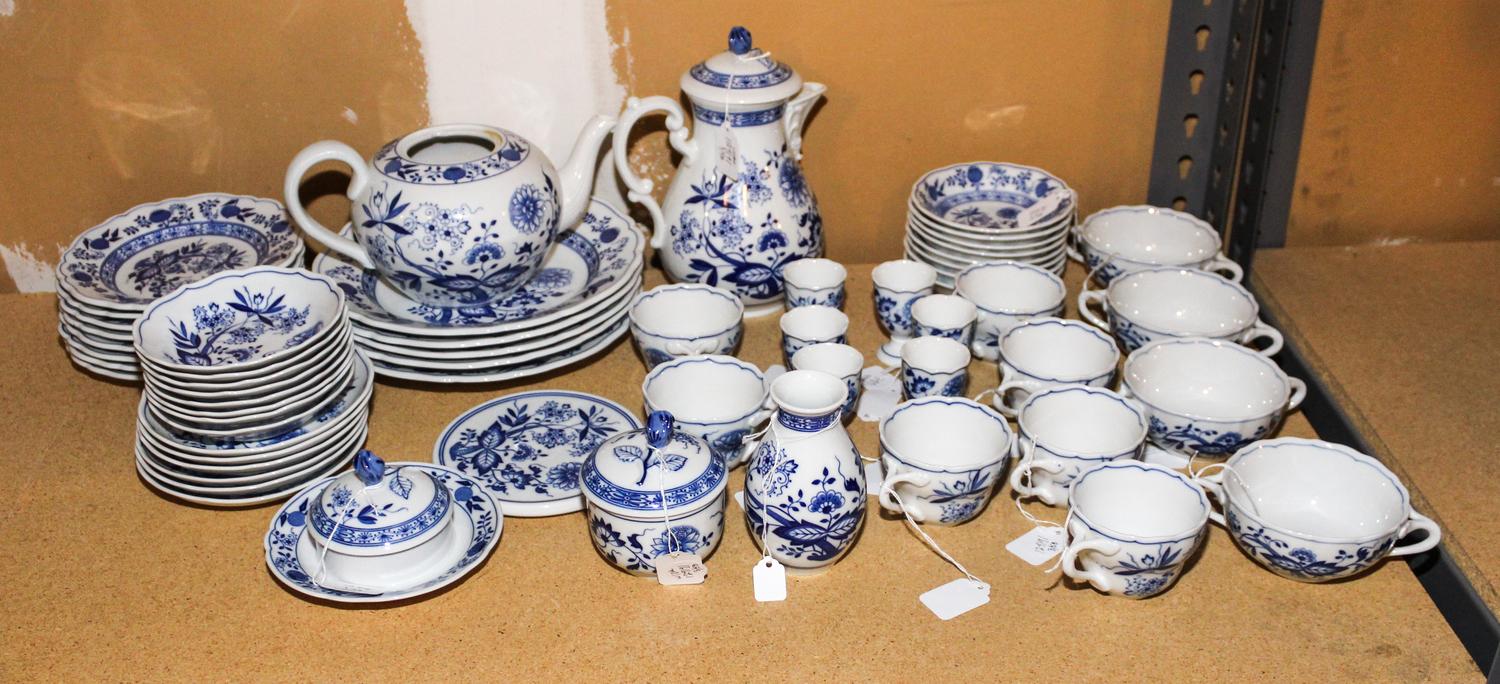 A Blue and White Porcelain Service Diameter of widest plate 10 inches. — 20TH CENTURY