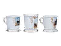 Three Porcelain Occupational Shaving Mugs