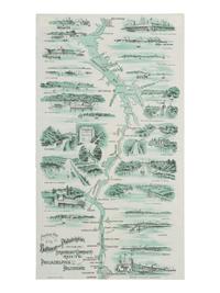 [TRANSPORTATION] Panoramic Map of the Baltimore and Philadelphia Steamboat Company's Route . Ca 1897.