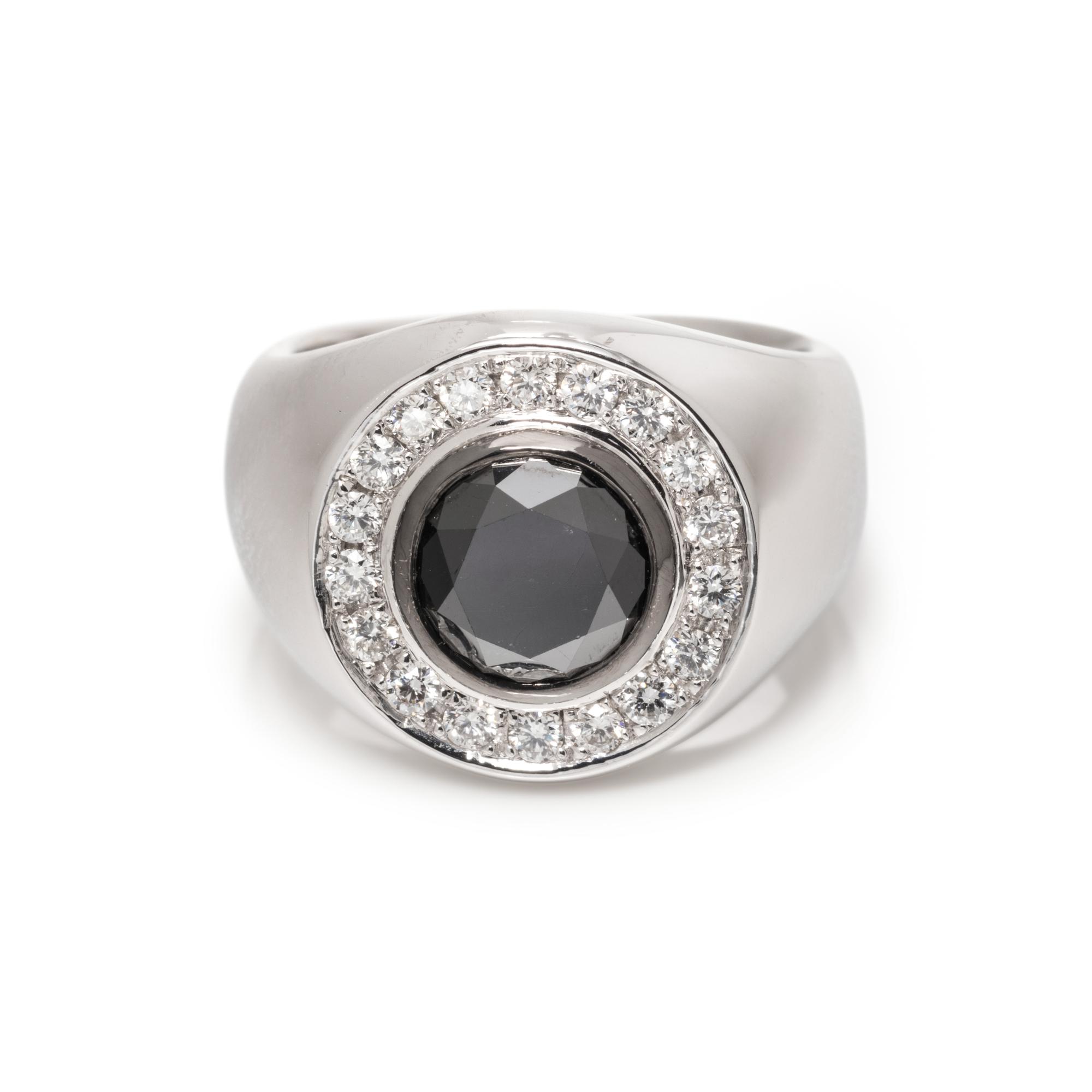 BLACK DIAMOND AND DIAMOND RING