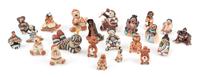 A Collection of Native American Pottery Articles Height of tallest 1 1/8 inches. — Various Makers