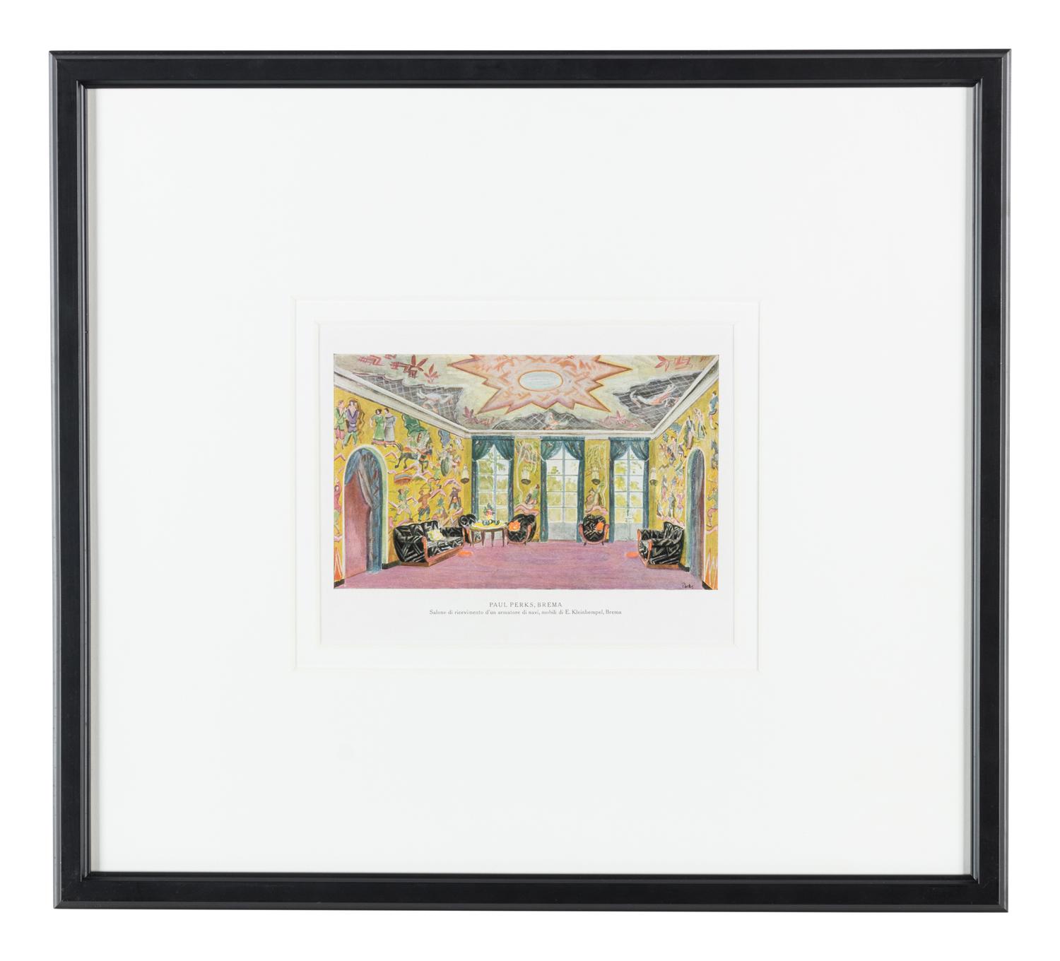 Eight Lithographs Depicting Interiors — 20TH CENTURY