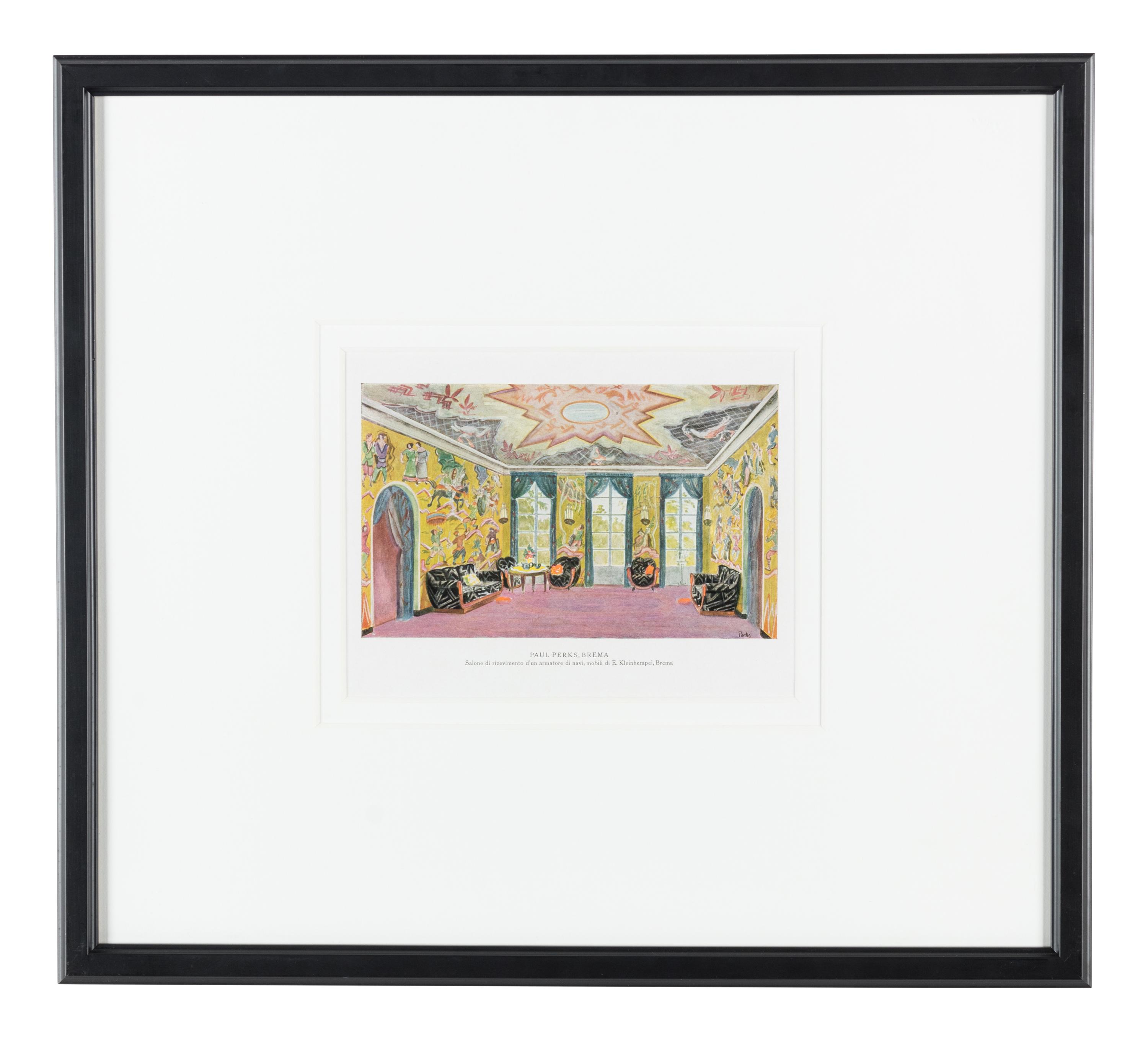 Eight Lithographs Depicting Interiors — 20TH CENTURY