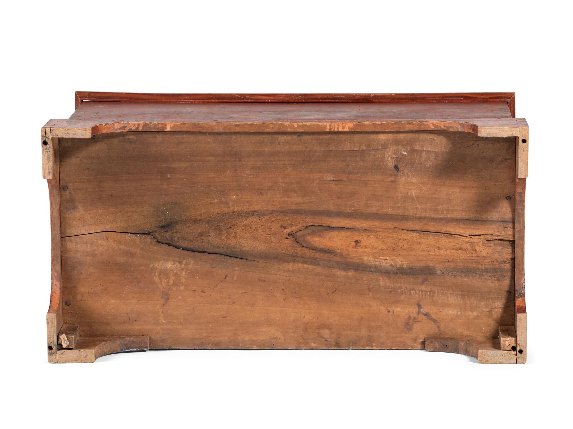 A Country Classical Grain Painted and Stencil Decorated Poplar Blanket Chest