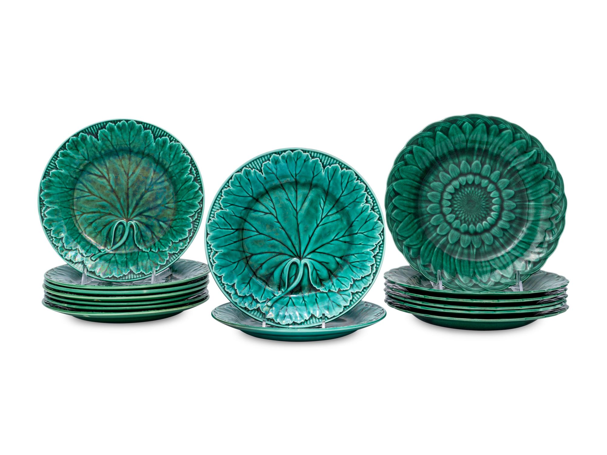 A Set of Fifteen Wedgwood Majolica Plates