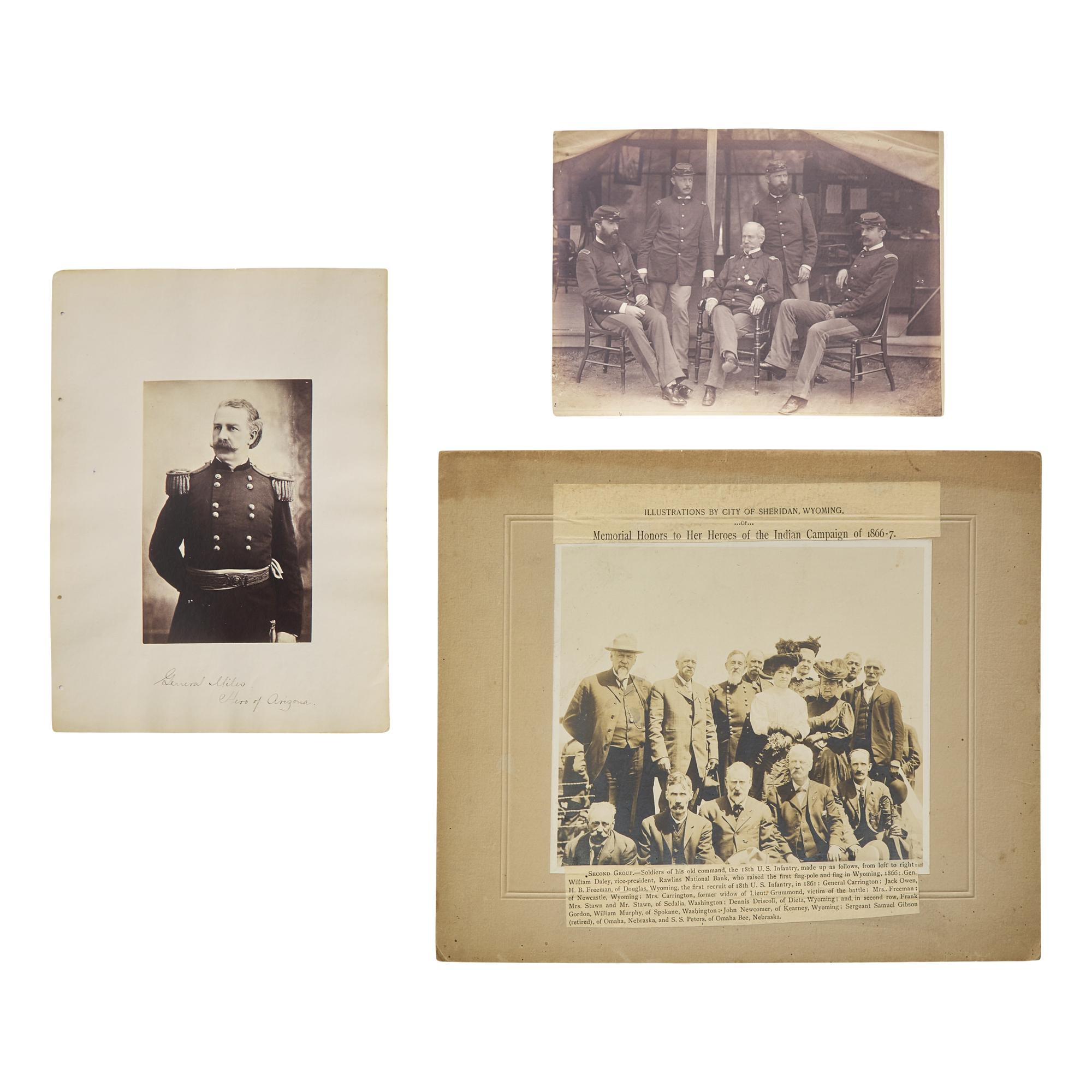 [Native-Americana] Group of 5 photographs of officers who served in the Indian Wars, including Nelson Miles