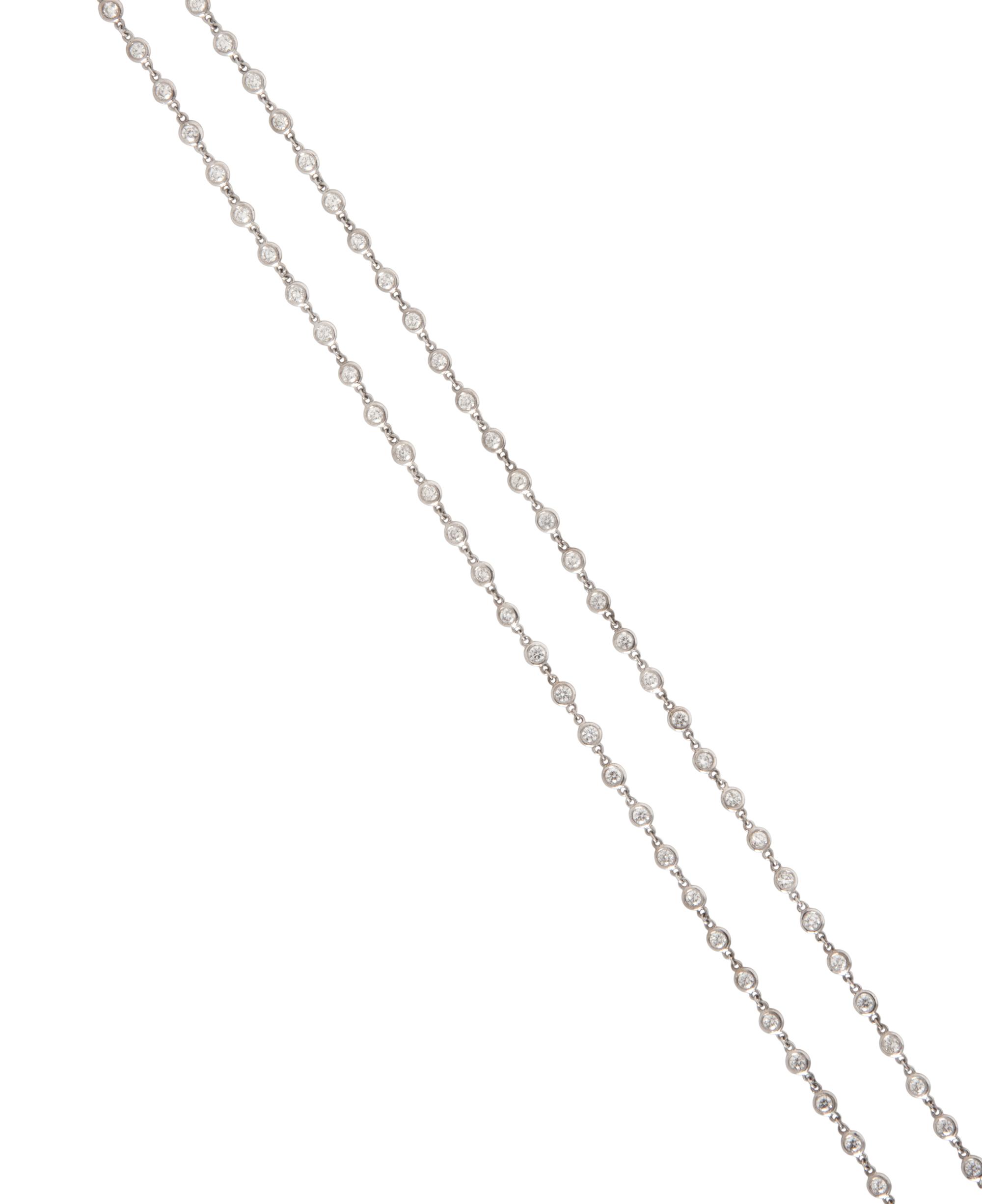 WHITE GOLD AND DIAMOND STATION NECKLACE