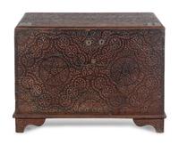 An Anglo-Indian Style Carved Teakwood Trunk