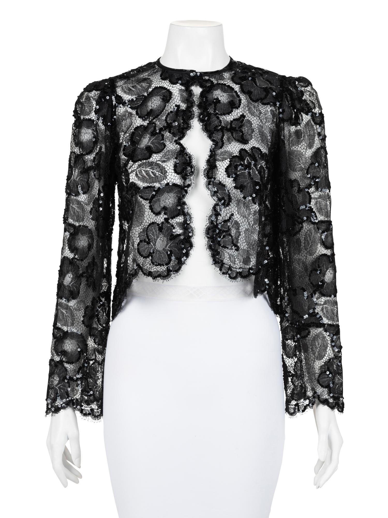 Yves Saint Laurent Haute Couture Lace Cardigan, 1980-90s