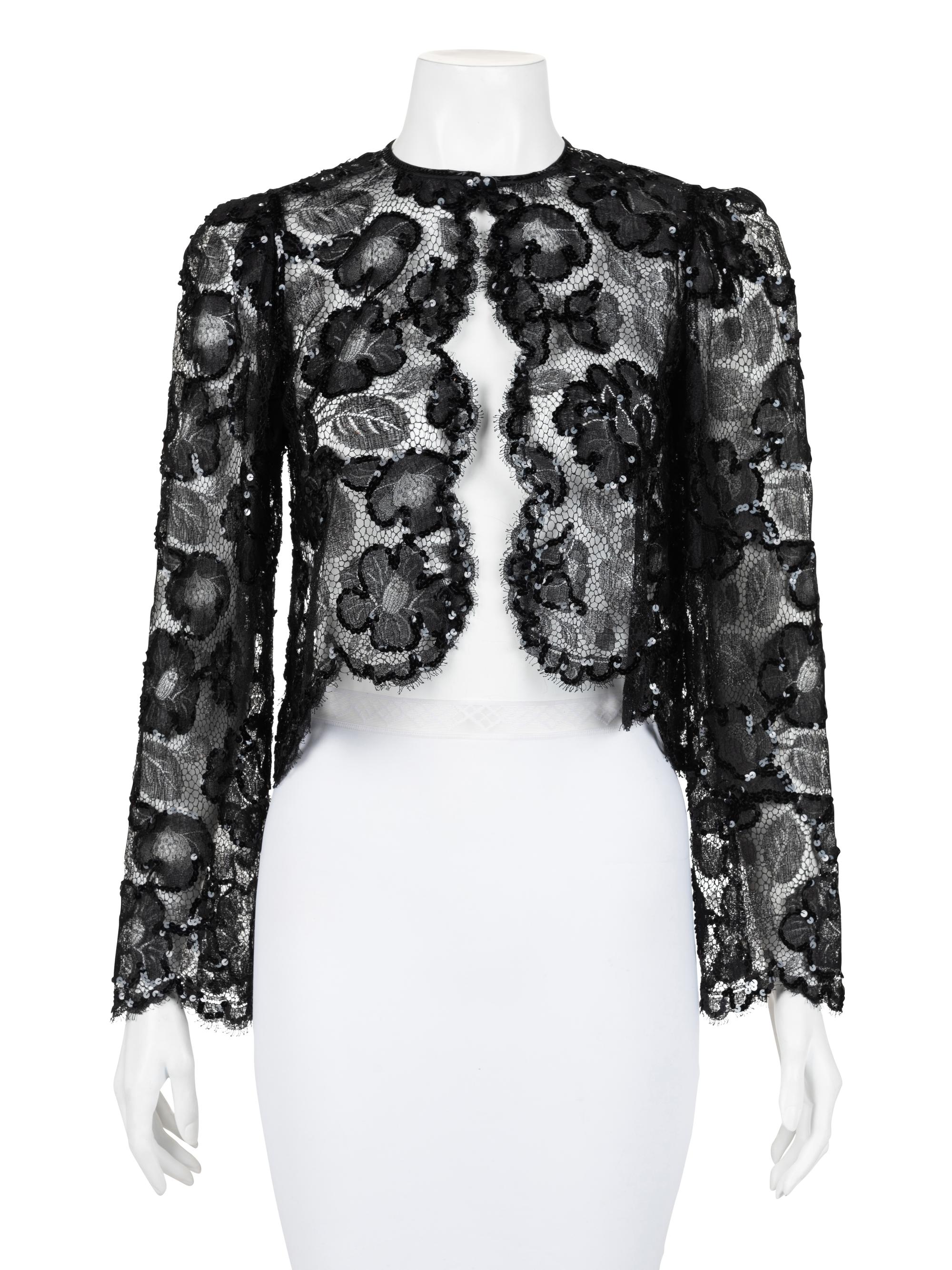 Yves Saint Laurent Haute Couture Lace Cardigan, 1980-90s