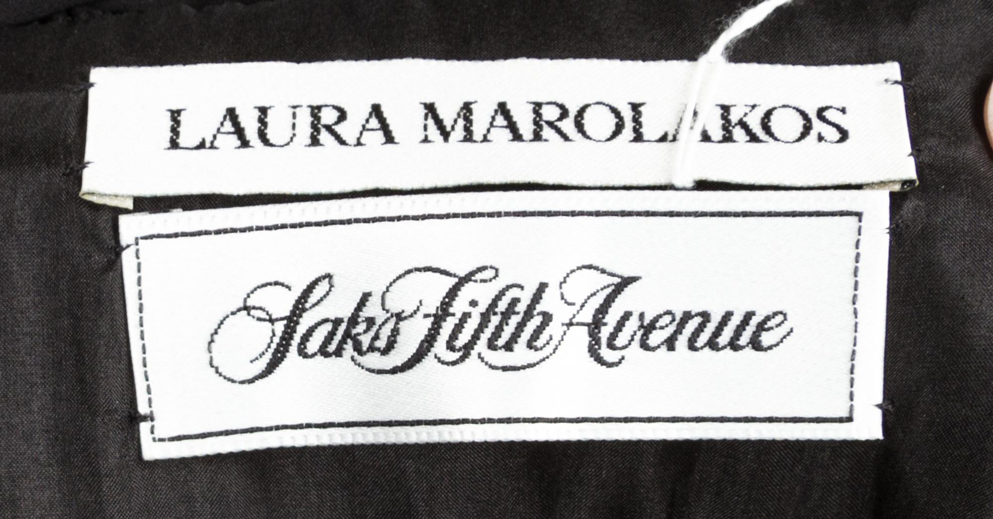 A Laura Marolakos Black Silk Halter Dress, Size 6.