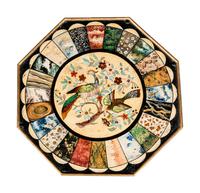 A George III Polychrome Painted and Parcel-Gilt Side Table
