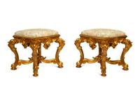 A Pair of Louis XVI Style Gilt Gessoed Taborets — WILLIAM, SWITZER, 20TH CENTURY