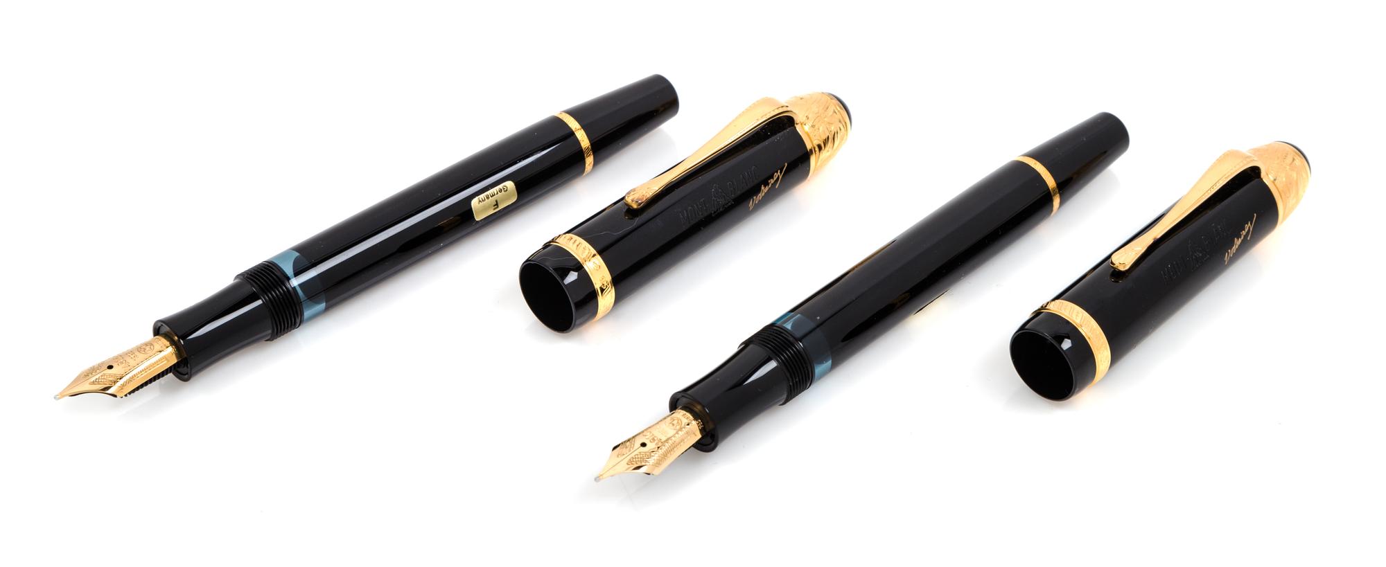 A Pair of Montblanc Meisterstuck Voltaire Limited Edition Fountain Pens