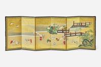 A pair of Japanese small six-fold screens, Edo period 日本六開屏風一對 江戶