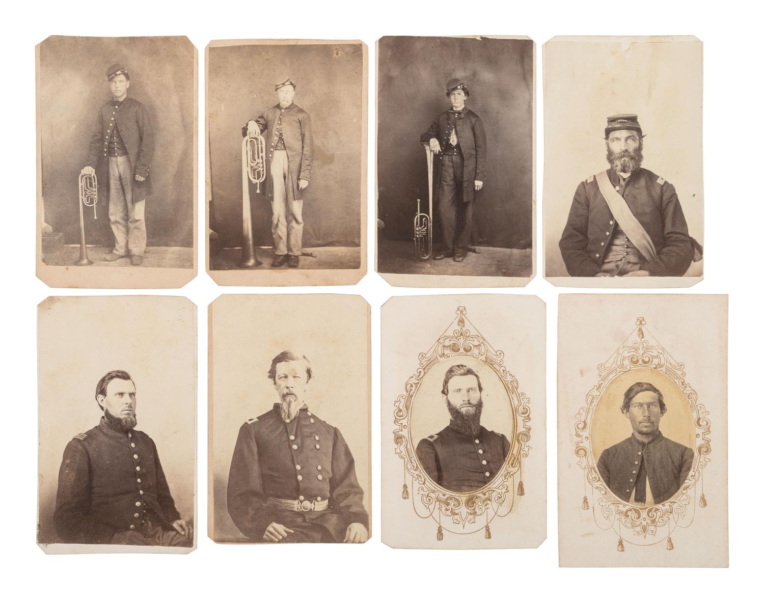 [INDIAN WARS]. A collection of CDVs of 6th Iowa Cavalrymen who were involved in General Alfred Sully's Expedition against the Sioux, ca 1863-1865.