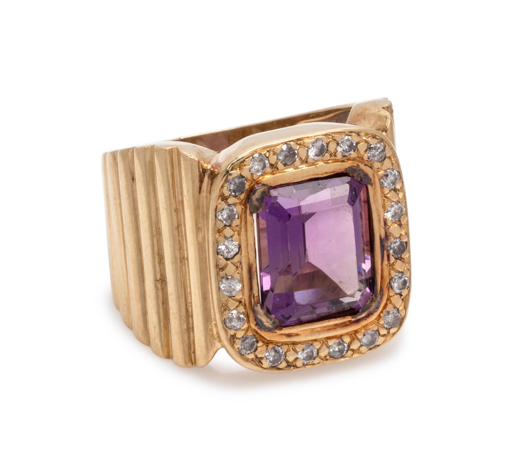 AMETHYST AND DIAMOND RING