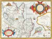 (MAP) ORTELIUS, ABRAHAM. Tartariae sive Magni Chami Regni Typus. Antwerp, 1598. Depicts Tartary, China, Japan, and an early California.