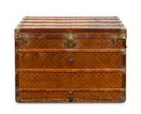 A Louis Vuitton Monogrammed Hardside Steamer Trunk
