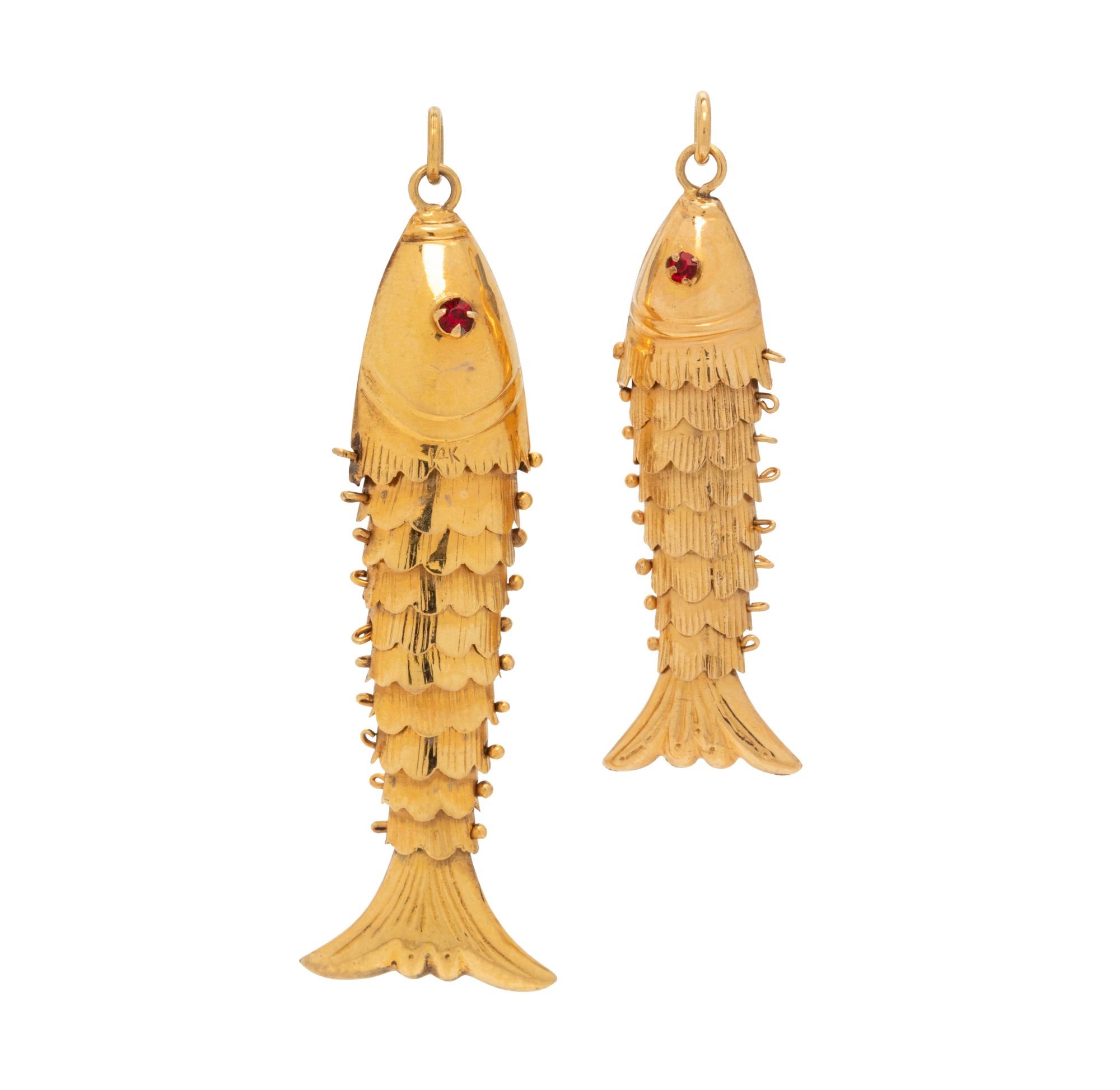 YELLOW GOLD FISH PENDANTS
