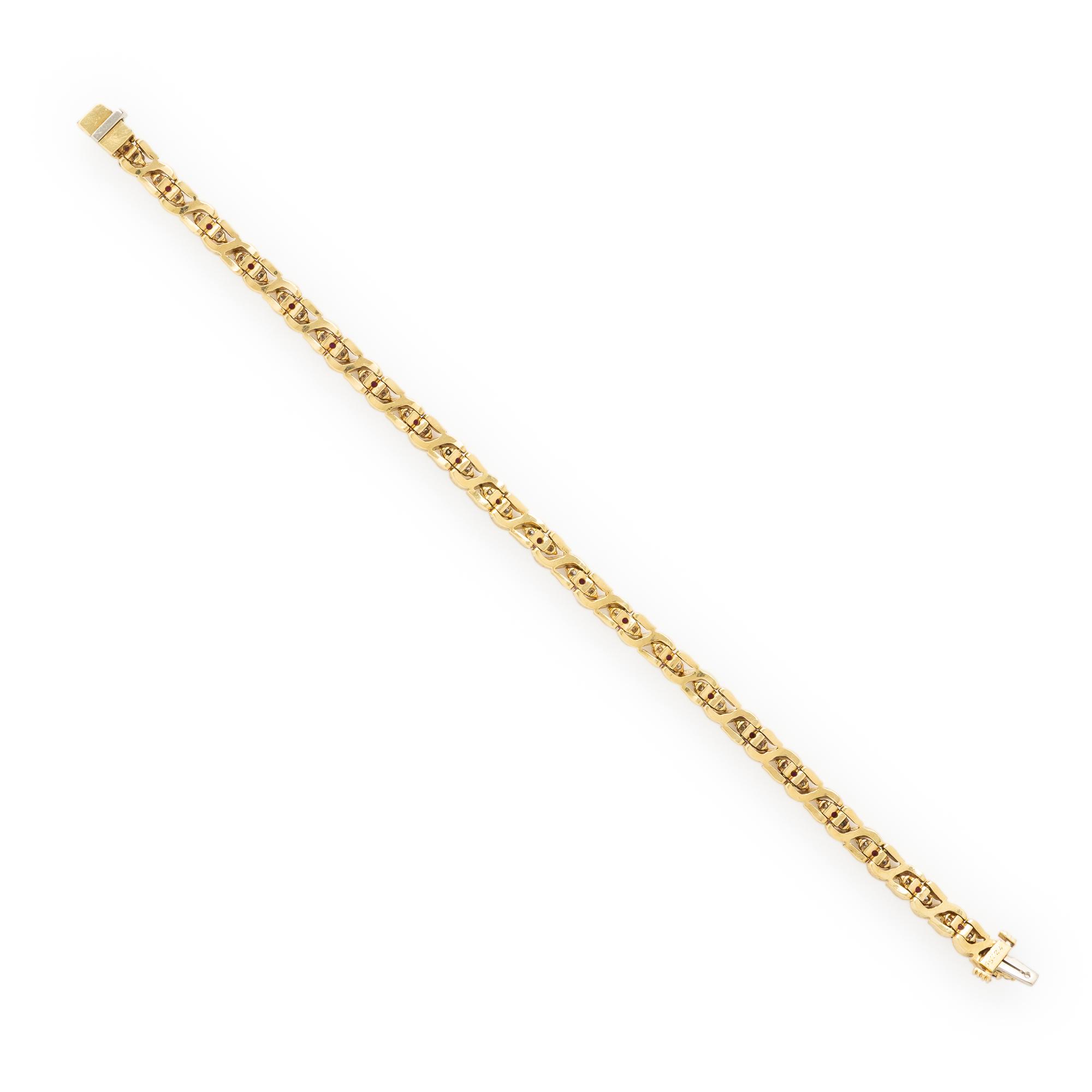 Ruby, Diamond, and Yellow Gold Bracelet