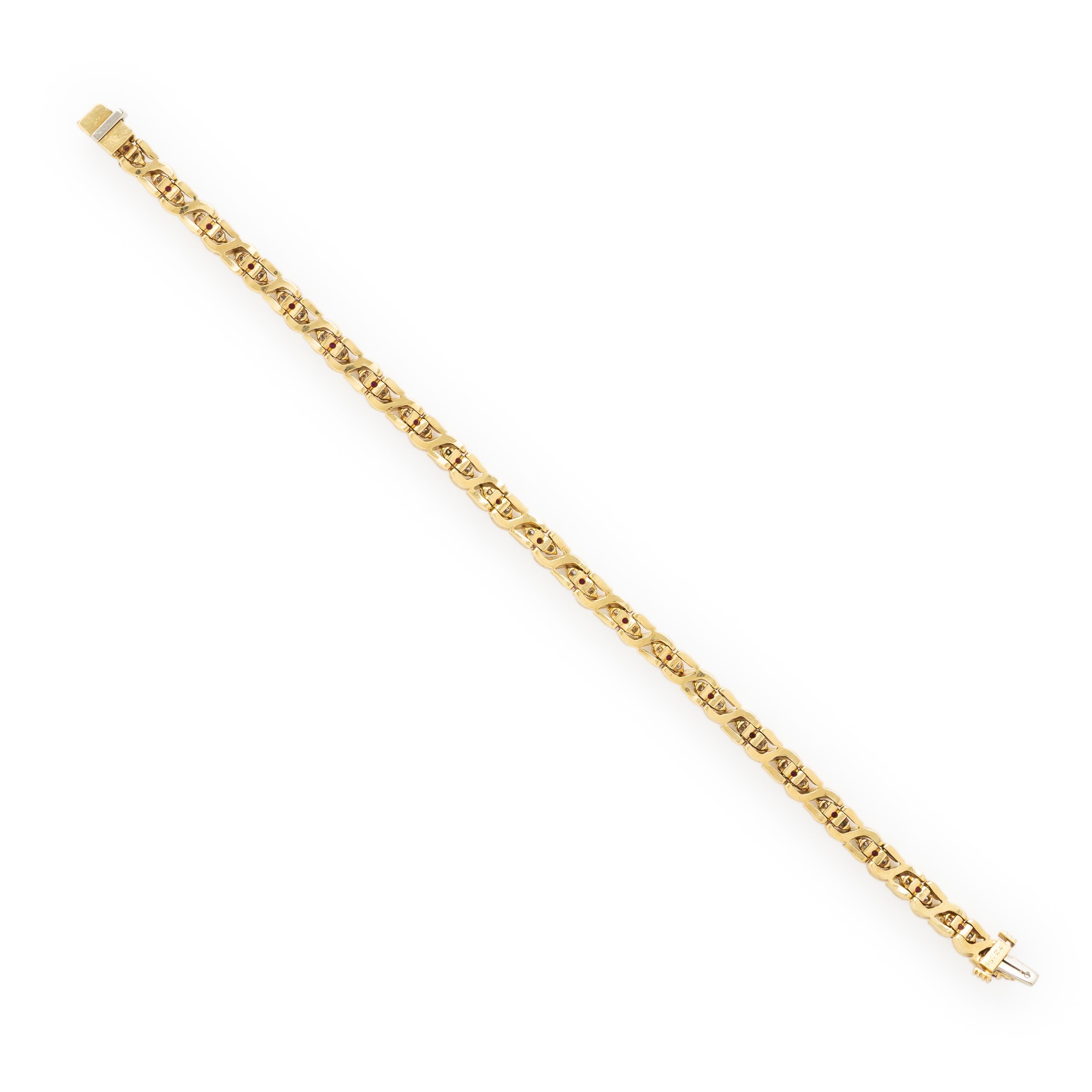 Ruby, Diamond, and Yellow Gold Bracelet