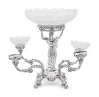 A Sheffield Silver-Plate and Cut Glass Epergne