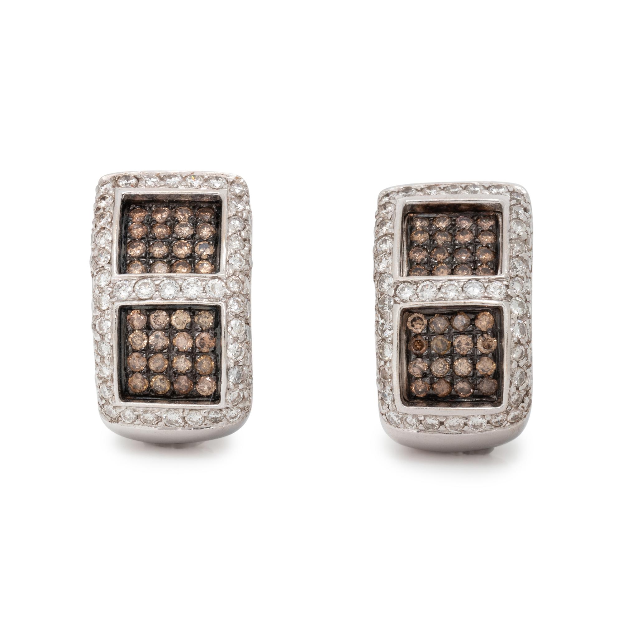 WHITE GOLD, DIAMOND AND COLORED DIAMOND EARRINGS