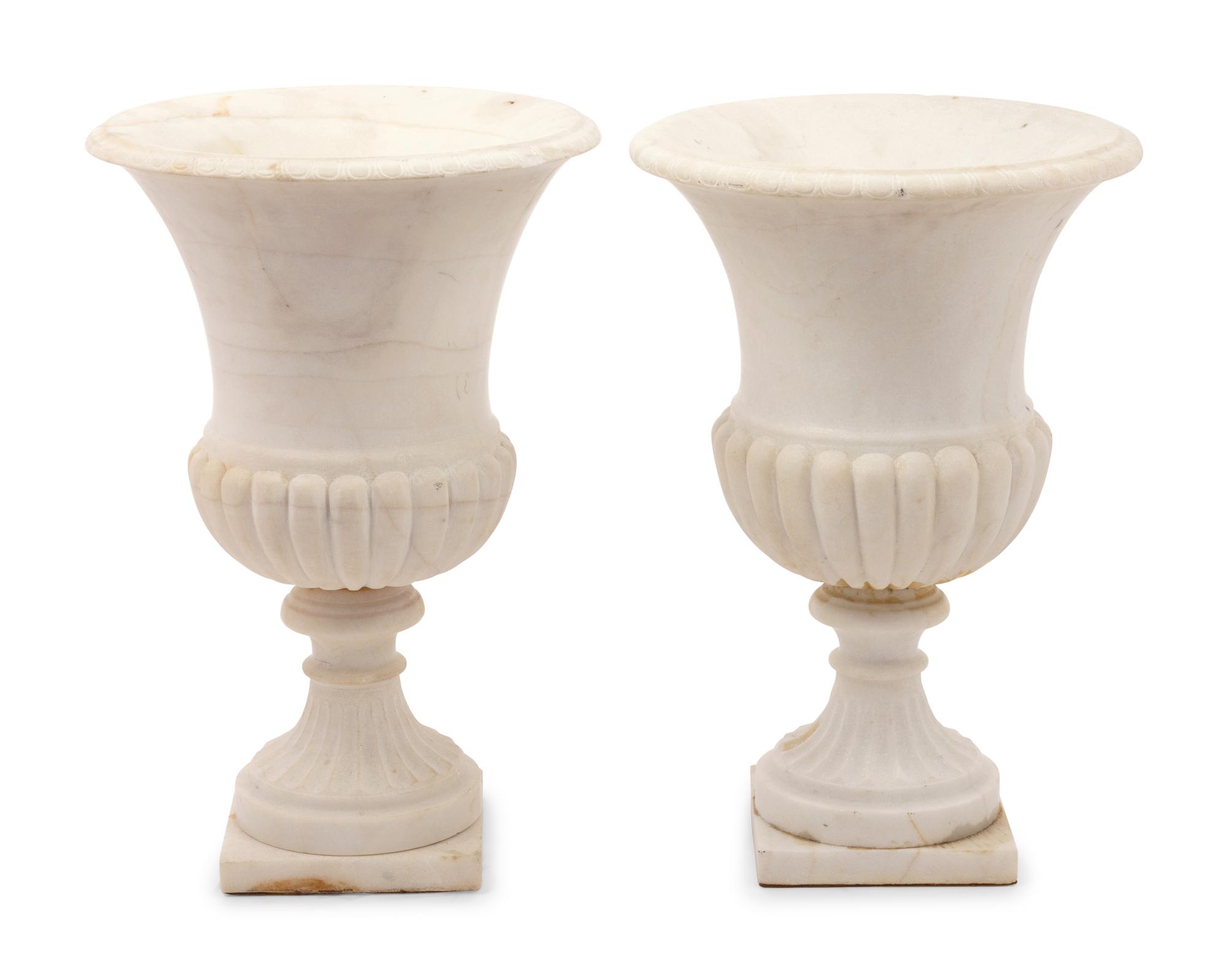 A Pair of Marble Urns