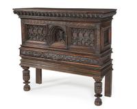 An English Gothic Revival Oak Court Cupboard
