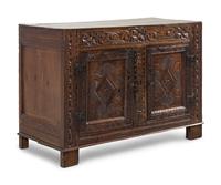 A Welsh Carved Oak Side Cabinet