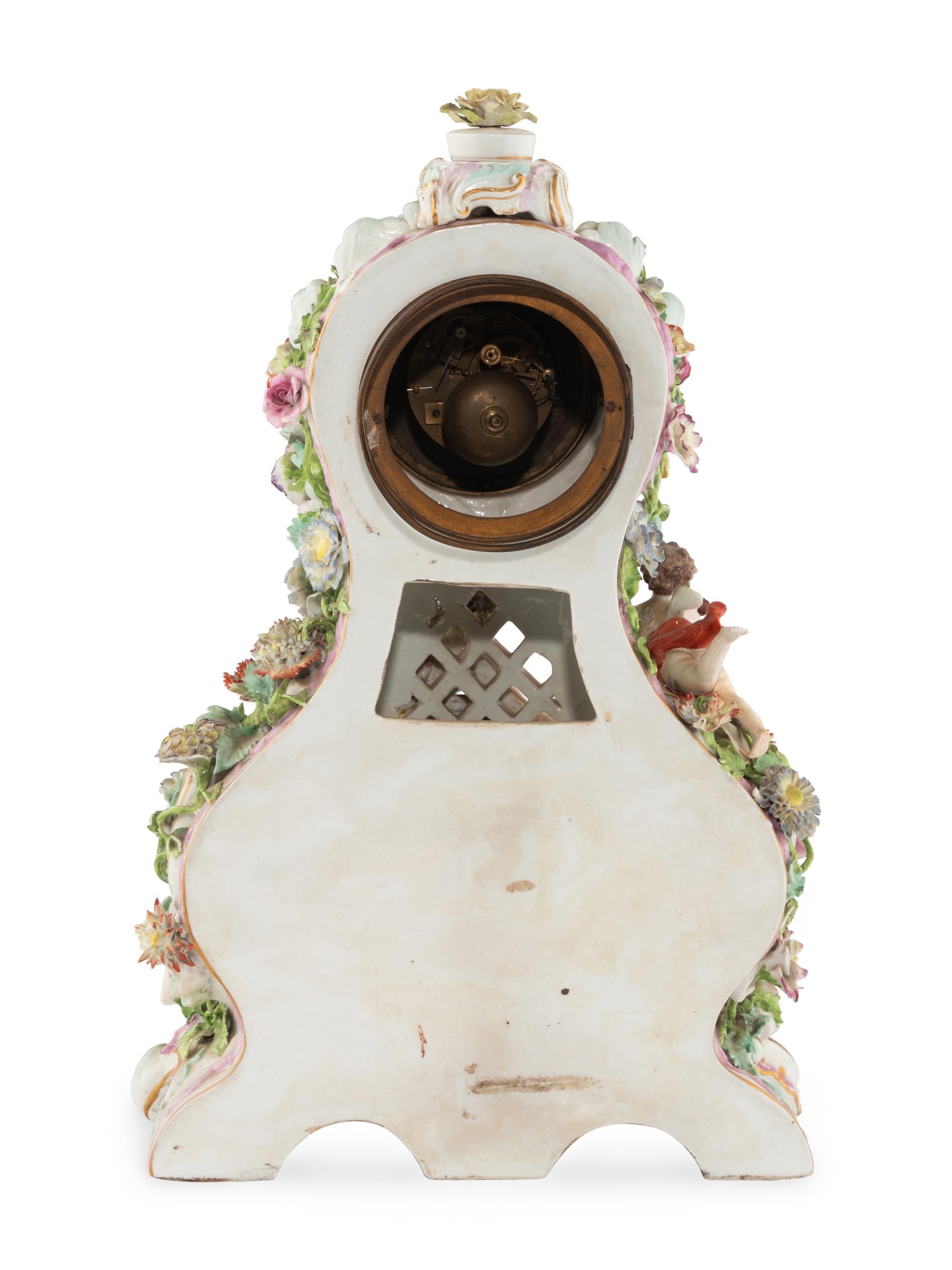 A Höchst Porcelain Mantel Clock