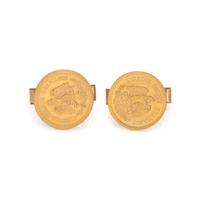 YELLOW GOLD AND COIN CUFFLINKS