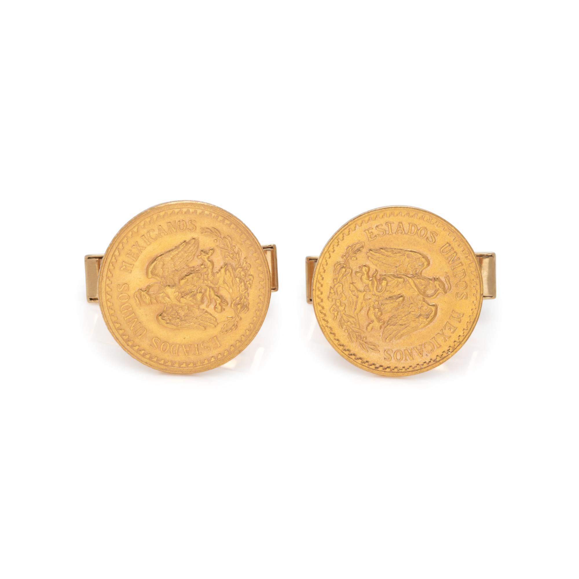YELLOW GOLD AND COIN CUFFLINKS