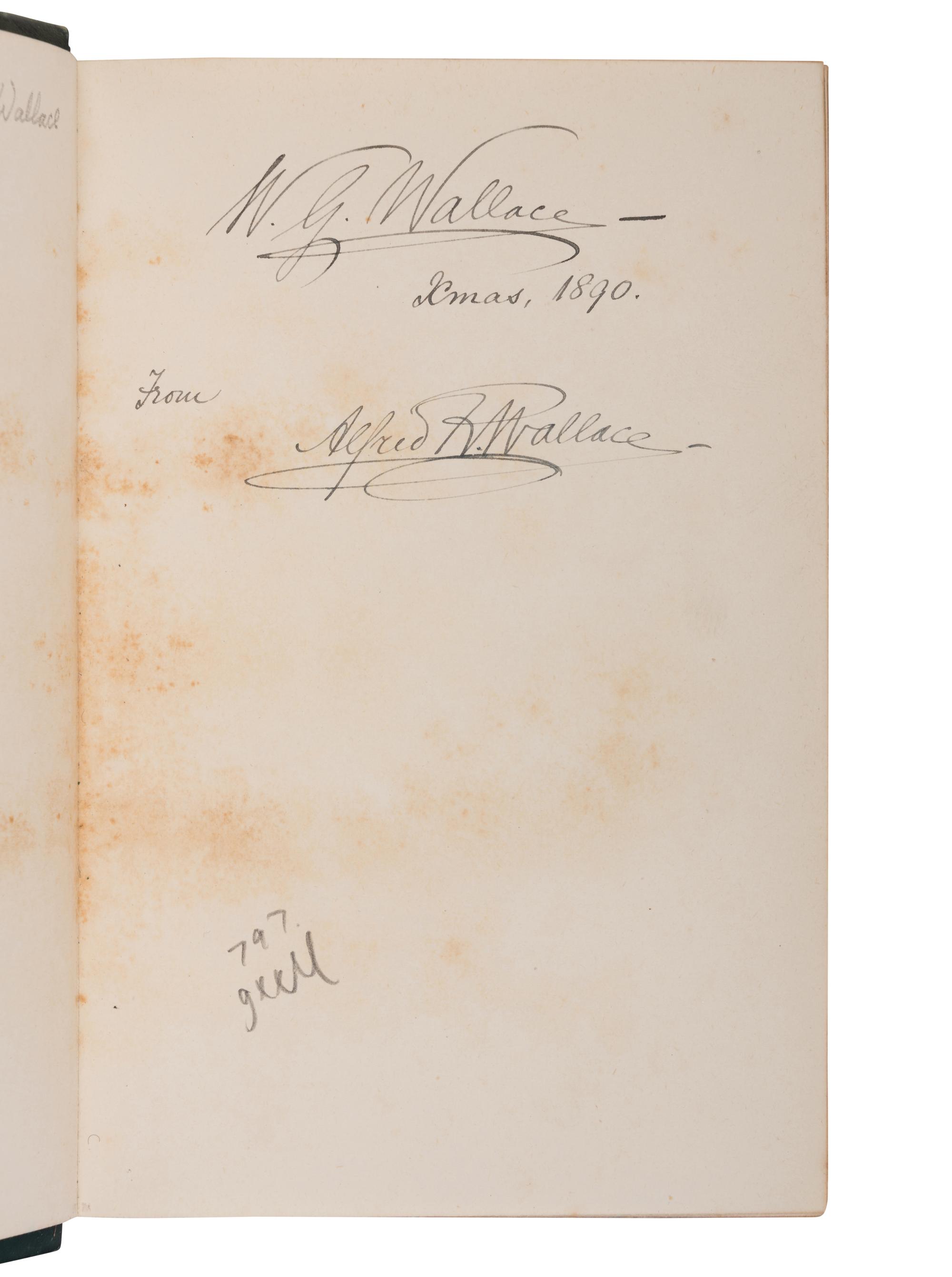 [NATURAL HISTORY] -- [WALLACE, Alfred Russel (1823-1913)]. POE, Edgar Allan (1809-1849). Tales of Adventure Mystery and Imagination . London, New York and Melbourne, 1890.