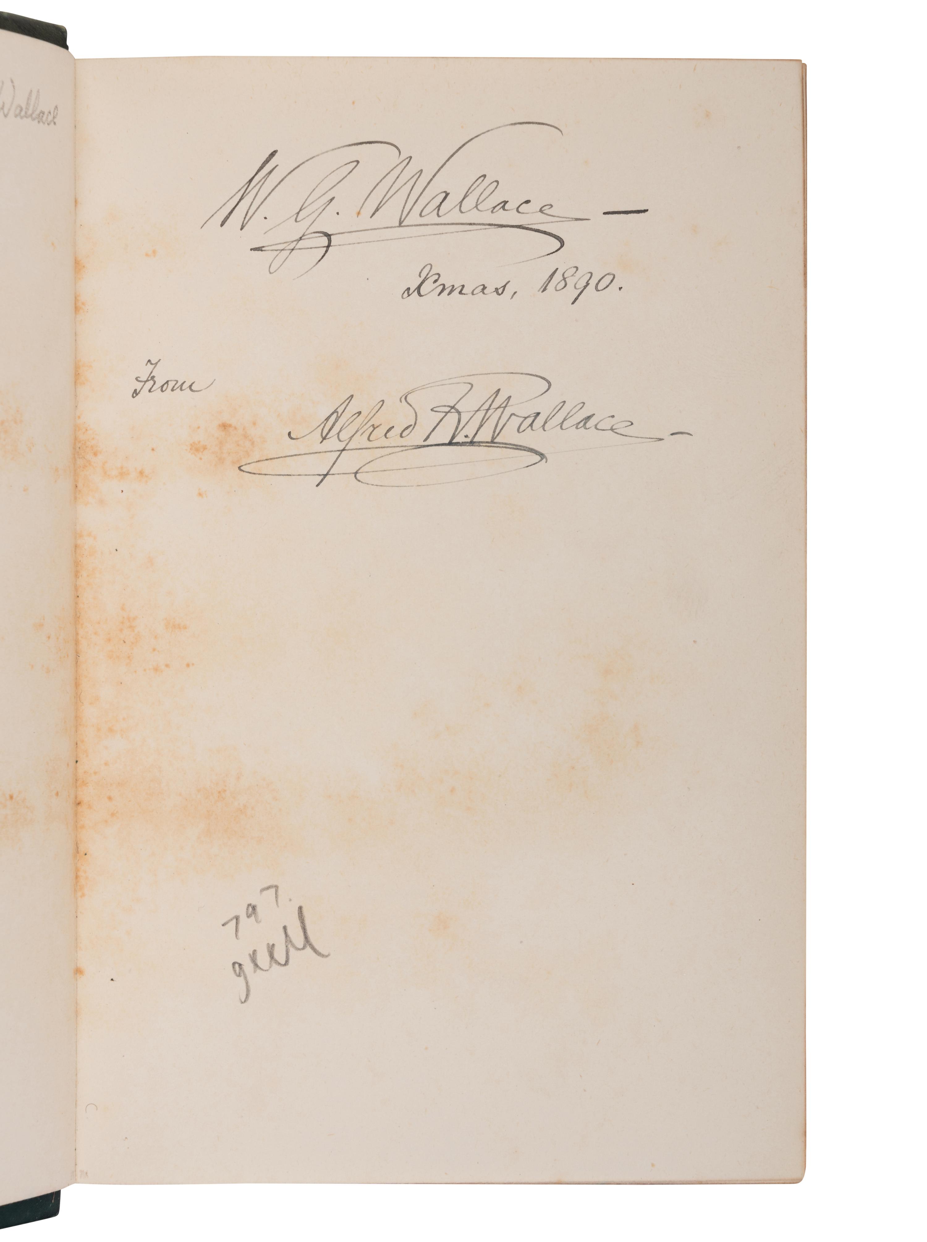 [NATURAL HISTORY] -- [WALLACE, Alfred Russel (1823-1913)]. POE, Edgar Allan (1809-1849). Tales of Adventure Mystery and Imagination . London, New York and Melbourne, 1890.