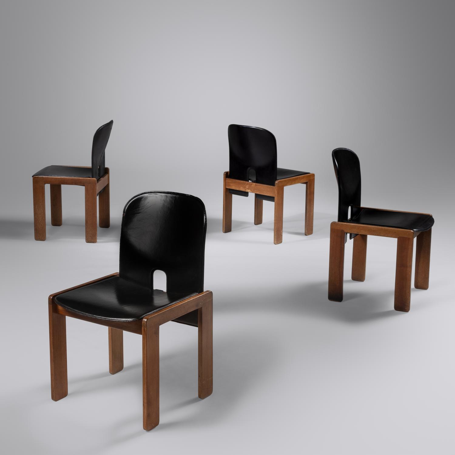 Set of Four Dining Chairs, model no. 121, c. 1965 Cassina, Italy