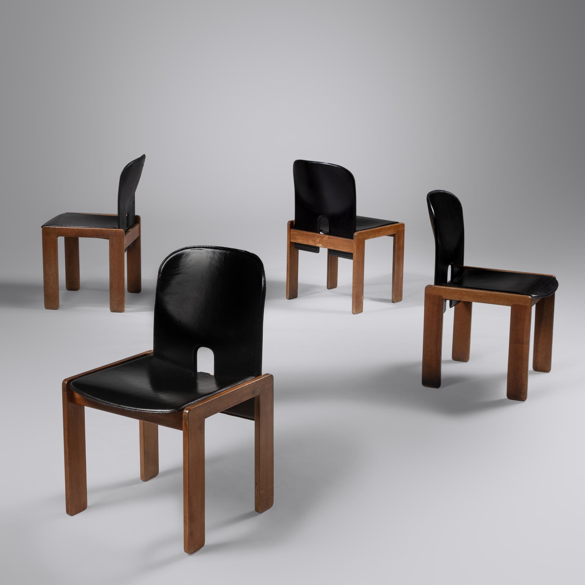 Set of Four Dining Chairs, model no. 121, c. 1965 Cassina, Italy