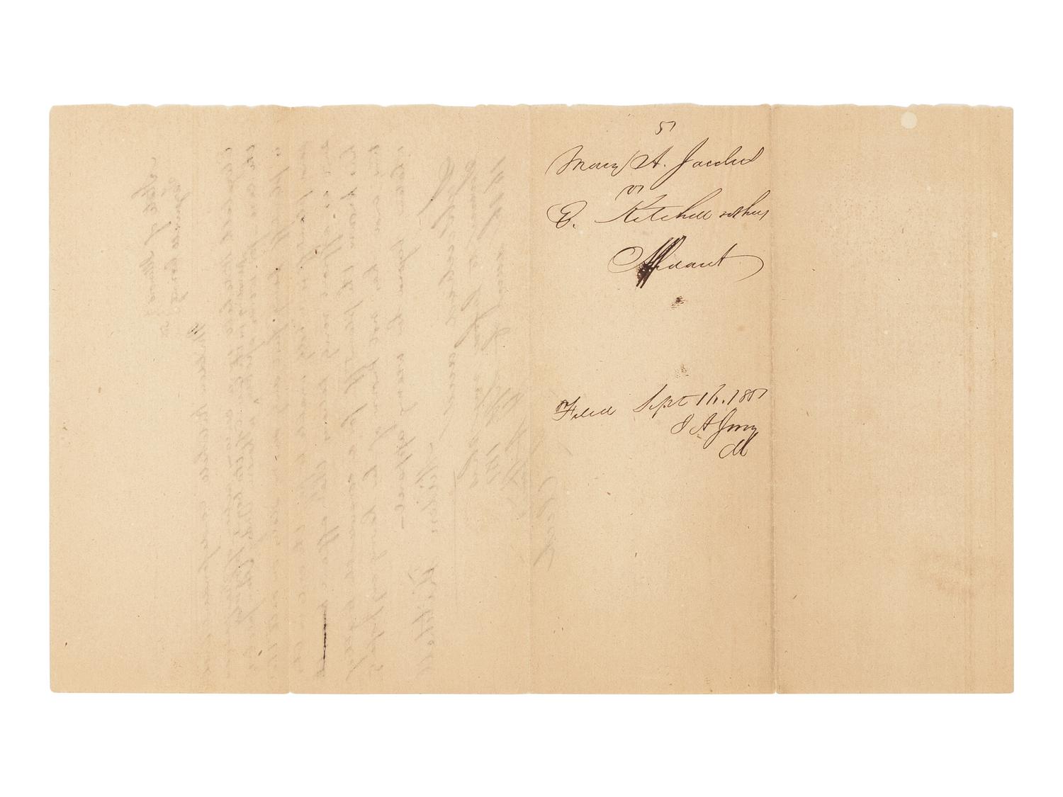 LINCOLN, Abraham (1809-1865). A group of 3 autograph documents in Lincoln's hand relating to the legal case Mary Ann Jacobus vs. Kitchell & Kitchell. Tazewell County, Illinois, 1851.