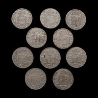 [SPANISH EMPIRE] A Group of Ten Colonial Minted 8-Reales Coins