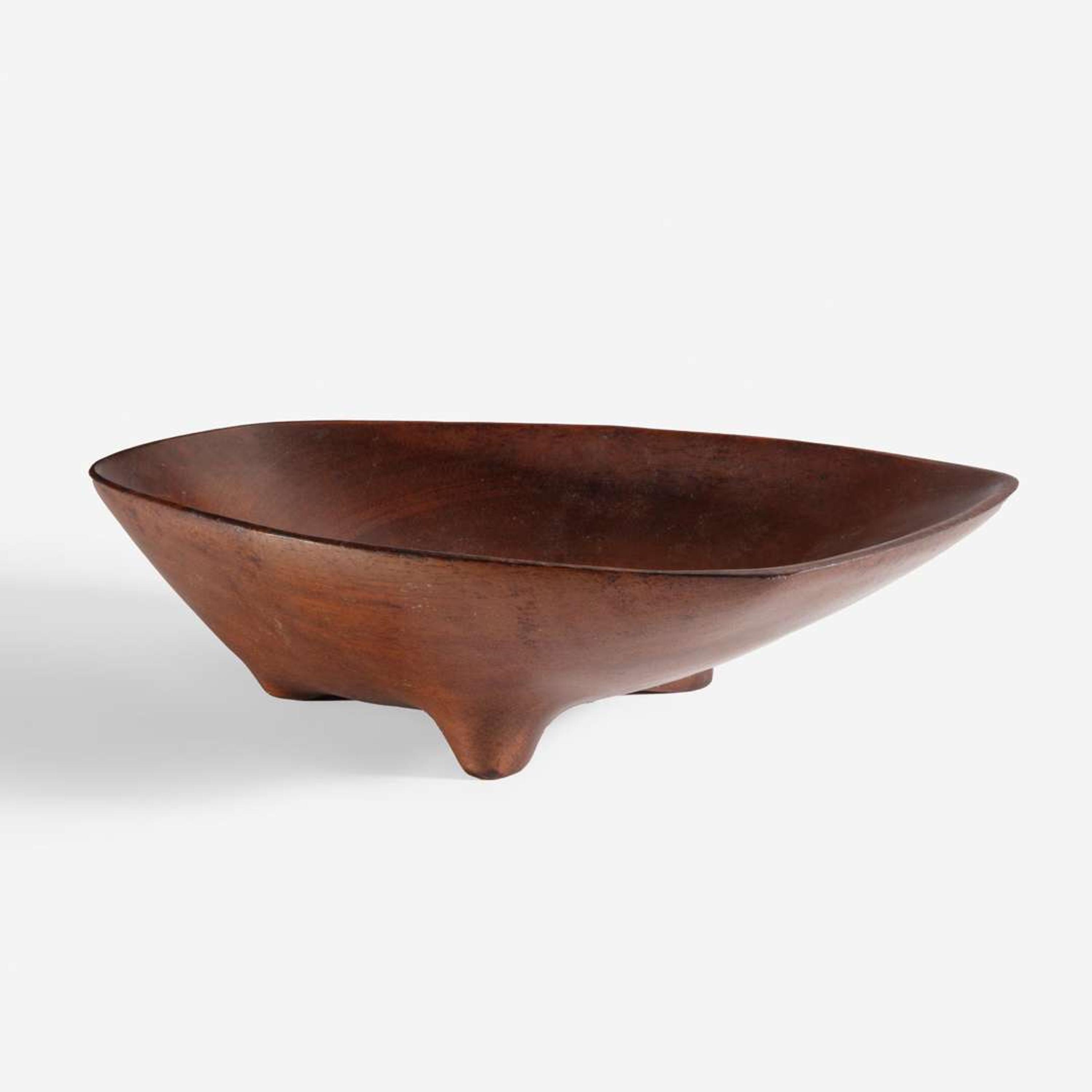 Emil Milan (American, 1922-1985) Carved Footed Bowl, Honduras/USA, circa 1964