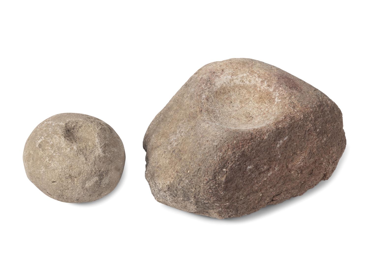 San Lazaro Pueblo Hardstone Mortar and Grinding Ball, From the Collection of Forrest Fenn