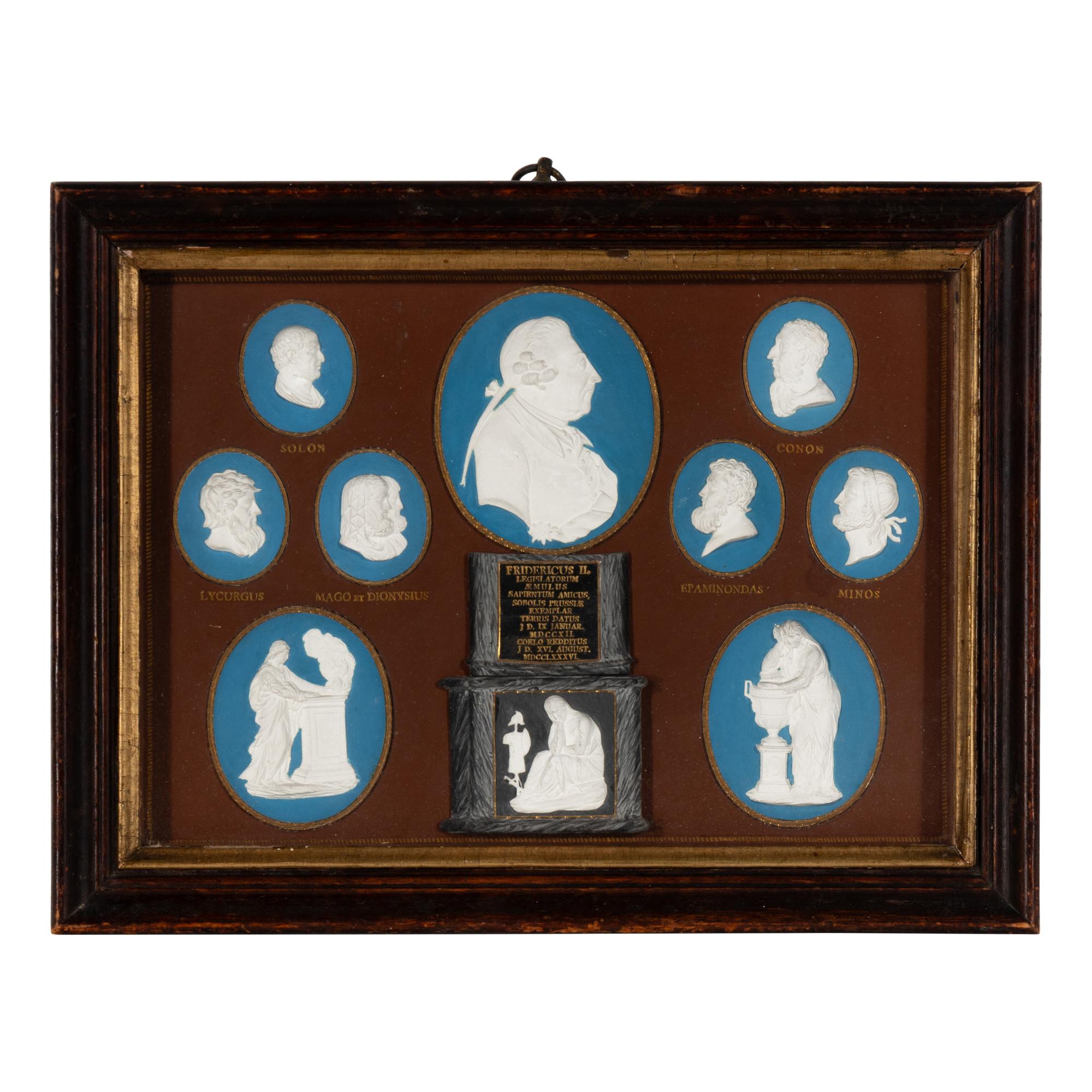 A Group of Painted Composition Portrait Medallions